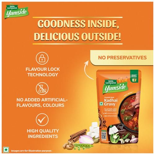 Tata Sampann Yumside Punjabi Style Kadhai Gravy - Ready To Cook, 180 g-6.webp